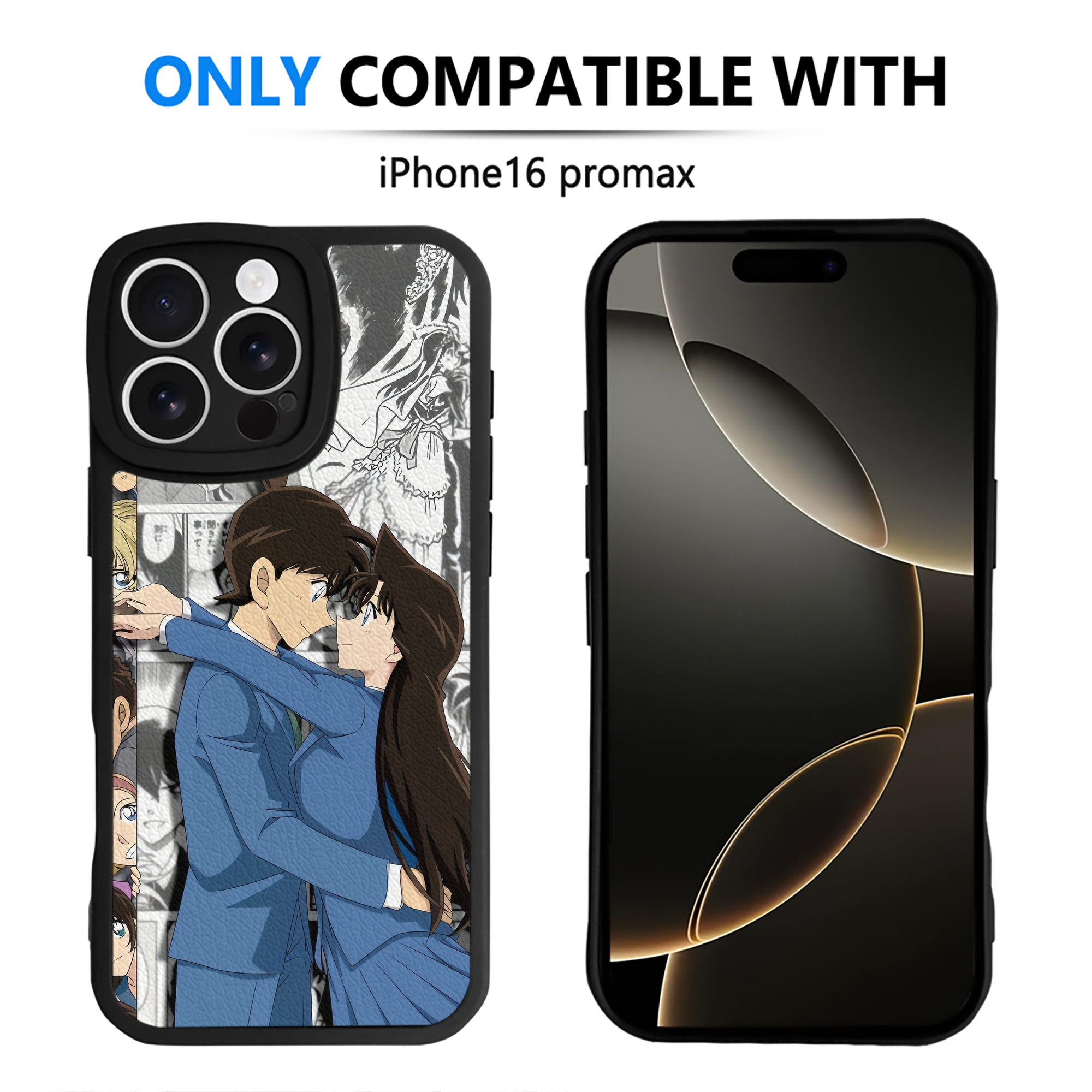 （画像用） 名探偵コナン Detective Conan 【iPhone 16シリーズ対応】シリコンスマホケース（レザー調） 材質：シリコン